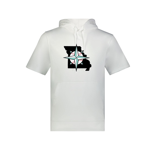 [6871.005.S-LOGO3] Men's Dri Fit Short Sleeve Hoodie (Adult S, White, Logo 3)
