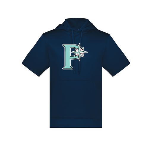 [6871.065.S-LOGO1] Men's Dri Fit Short Sleeve Hoodie (Adult S, Navy, Logo 1)