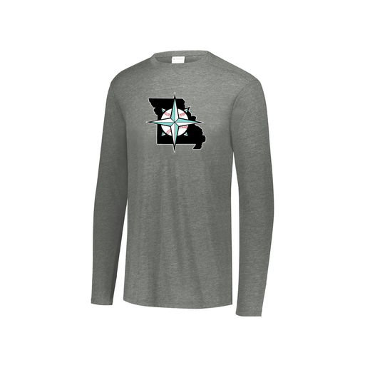 [3076.013.S-LOGO3] Youth LS Ultra-blend T-Shirt (Youth S, Gray, Logo 3)