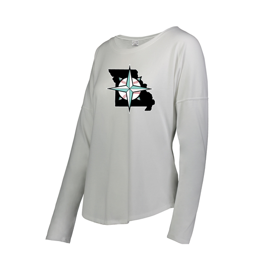 [3077.005.S-LOGO3] Ladies LS Ultra-blend T-Shirt (Female Adult S, White, Logo 3)